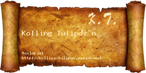 Kolling Tulipán névjegykártya